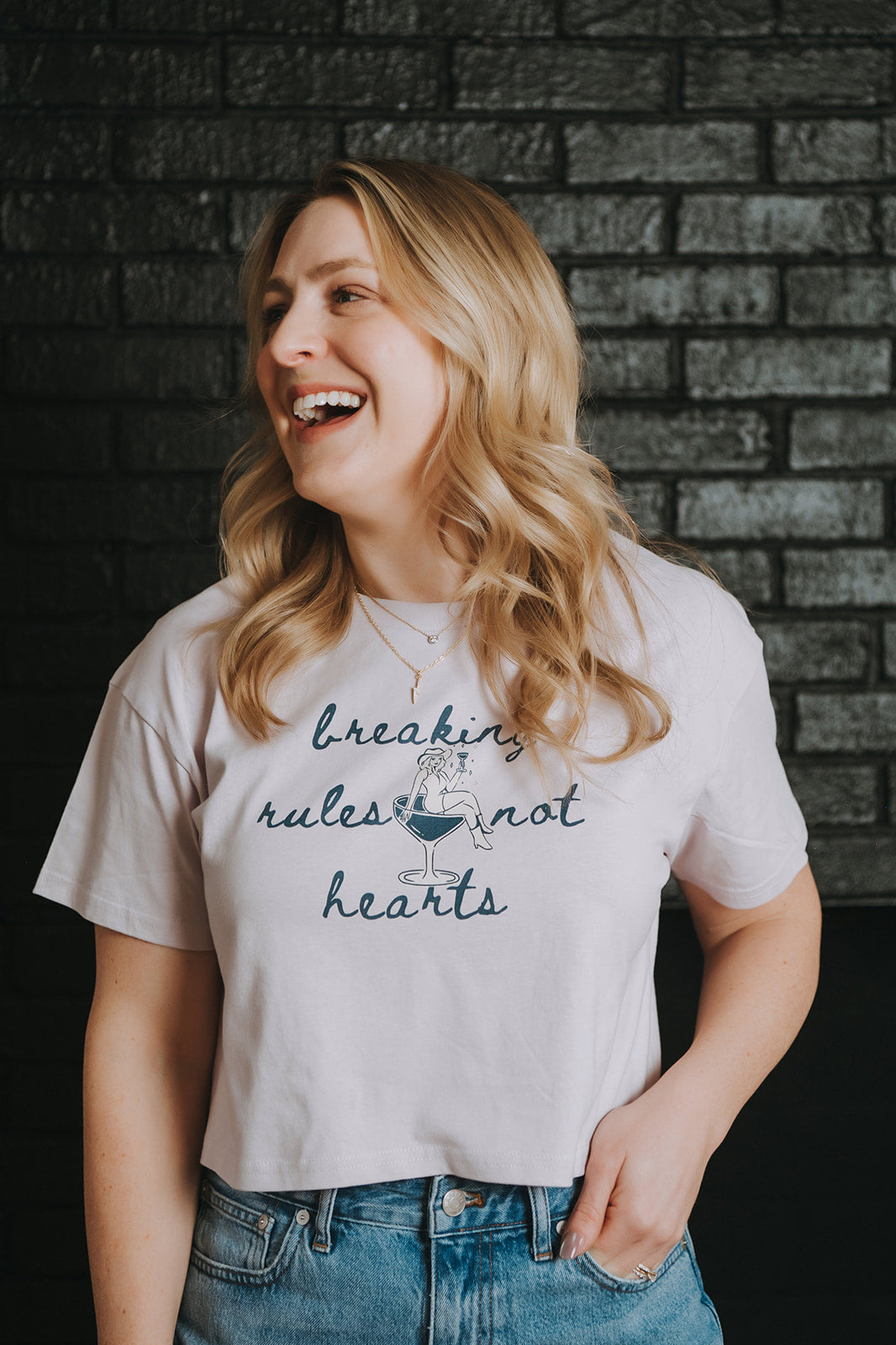 Breaking Rules Not Hearts | Crop Tee